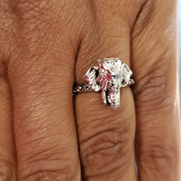 Bali Legacy Genuine Natural Diamond Ruby Elephant's Head Ring